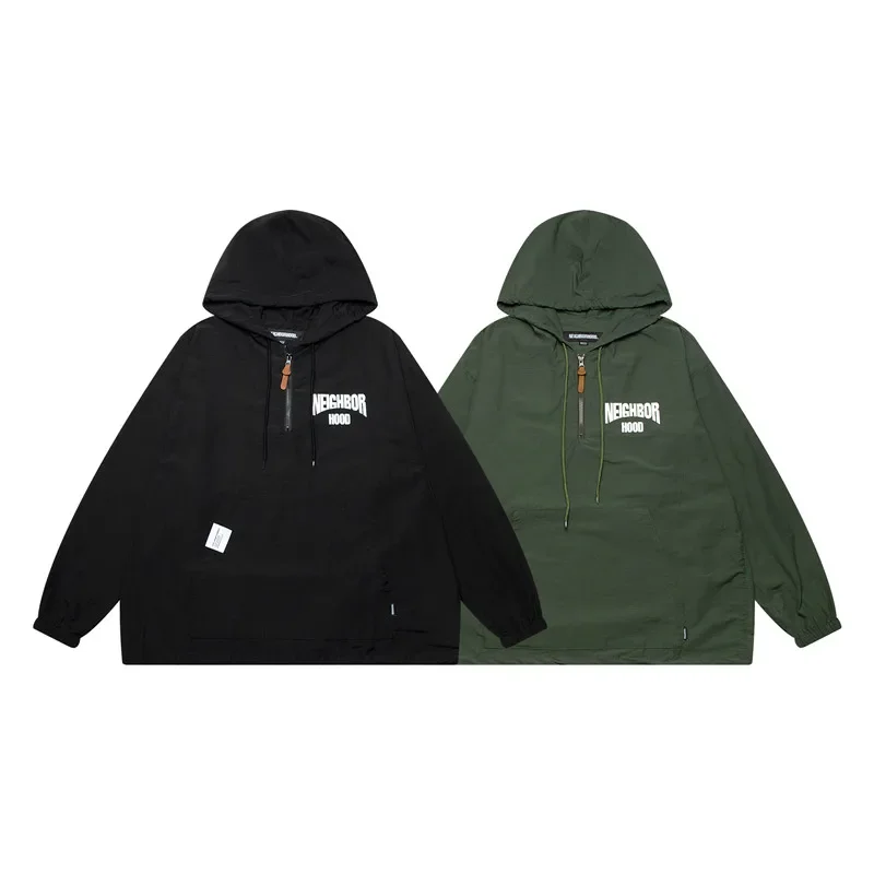 

NEIGHBORHOOD Hoodies Spring and Autumn Outdoor Camping Function NBHD Japanese Half Zip Windproof Jacket