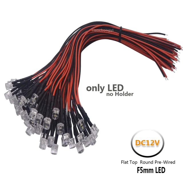 10 Micro LED Pré-câblées 3mm - Pour Circuits 5V à 12V - Idéal Pour Décor, Modélisme Ou Signalisation