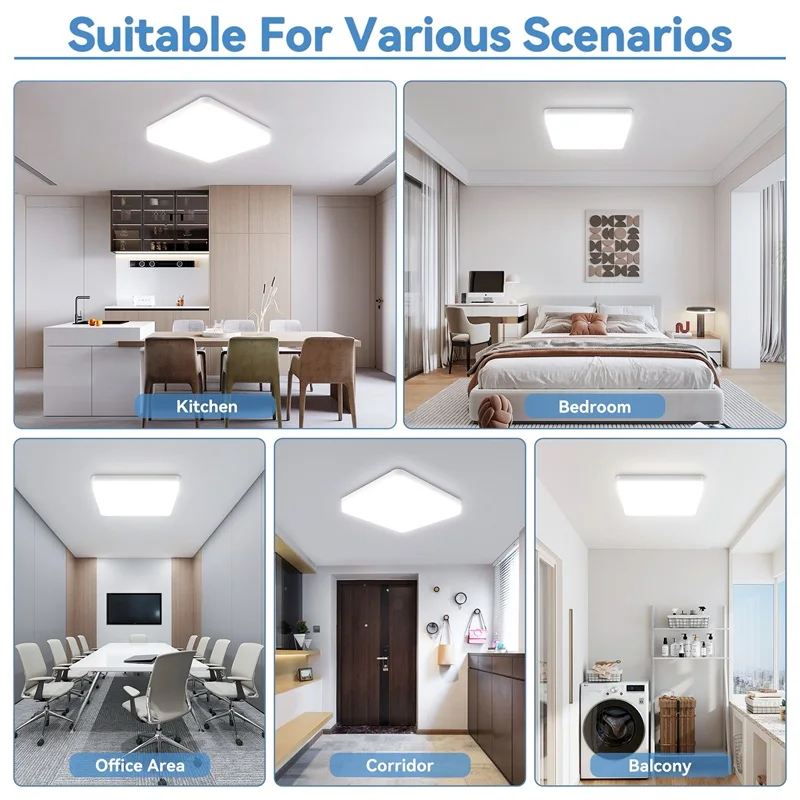 Led Ceiling Lights 110V 220V Square 15/20/30/40/50W For Room Living Bedroom Kitchen Home Decor Panel