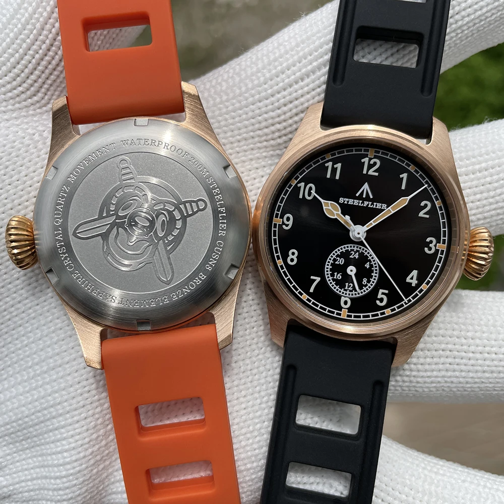 STEELFLIER Official SF746S Bronze Watches Sapphire Mirror VH60 Movement Luminous 20Bar Water Resistant Vintage Quartz Wristwatch