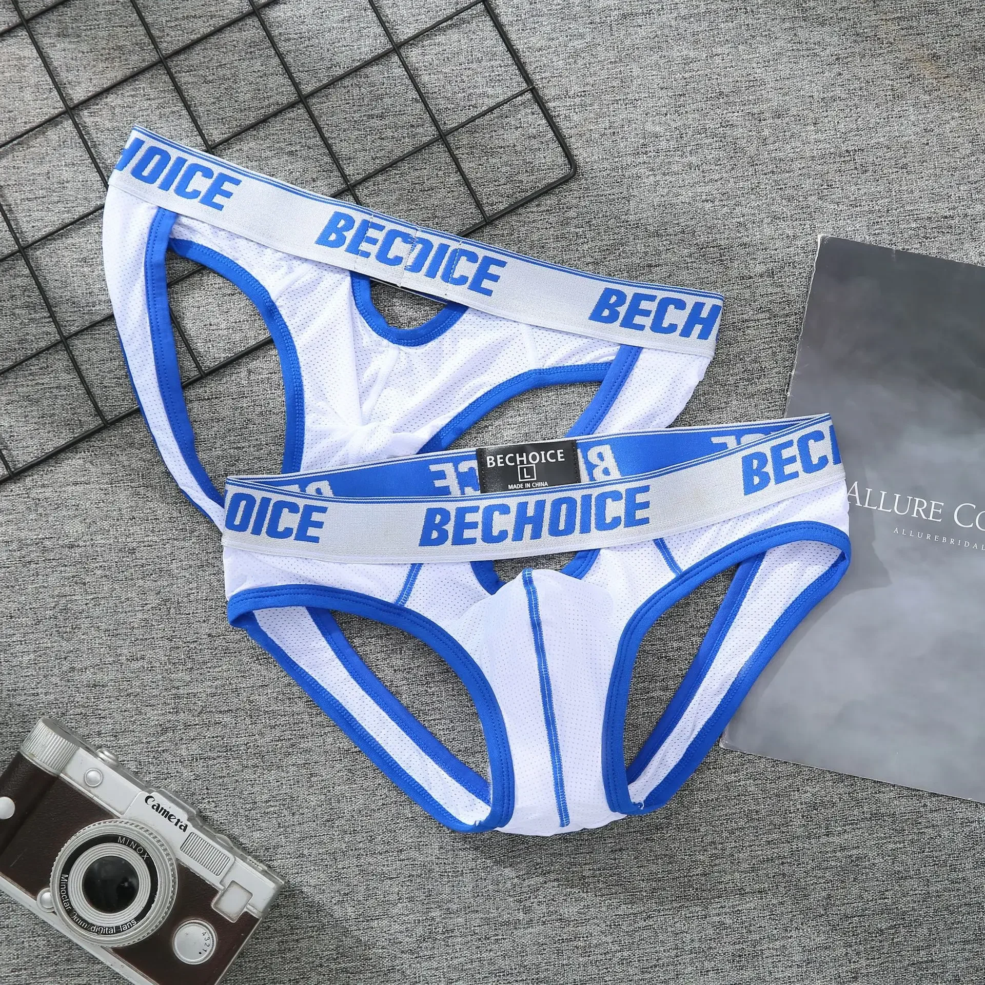 Men's back hollow low waist sexy underwear youth double T-pants 2