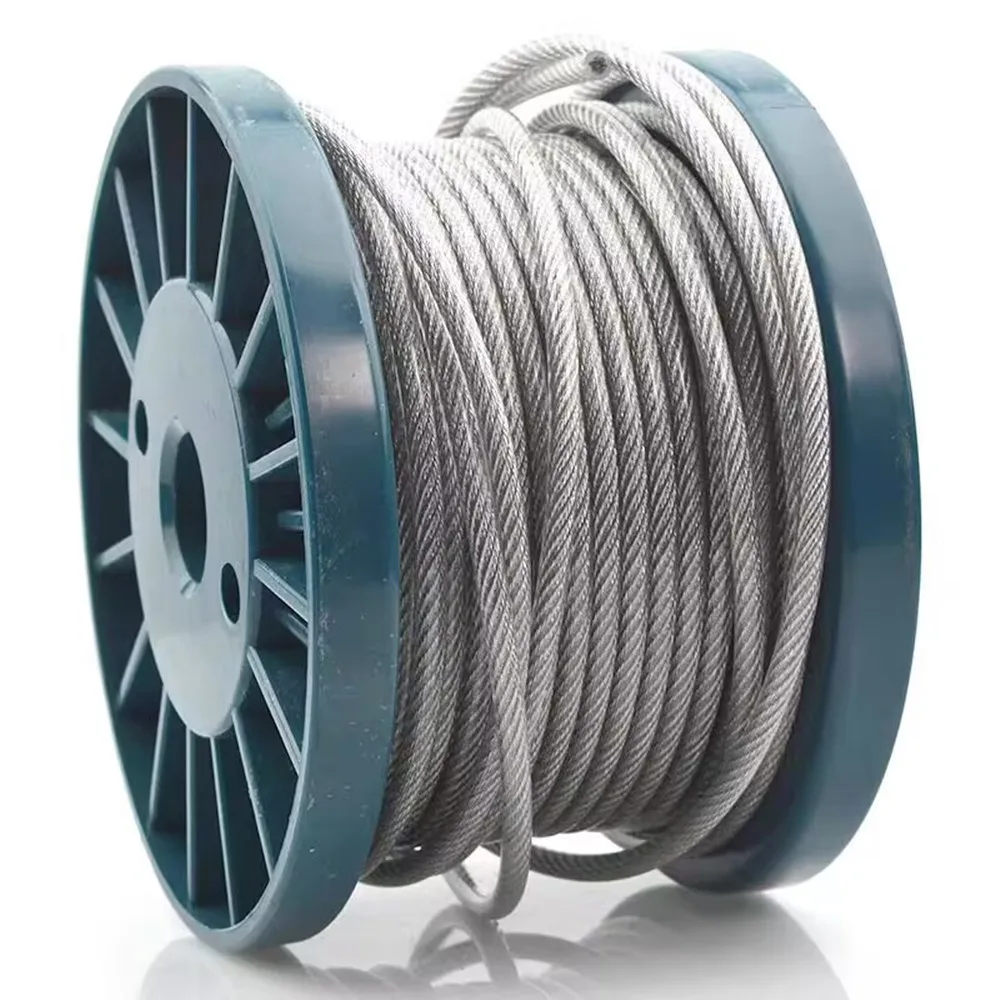 1.0/1.2/1.5/2/2.5/3/4/5/6/8/10/12MM Diameter 304 Stainless Steel Wire Rope with Clear PVC Plastic Coating