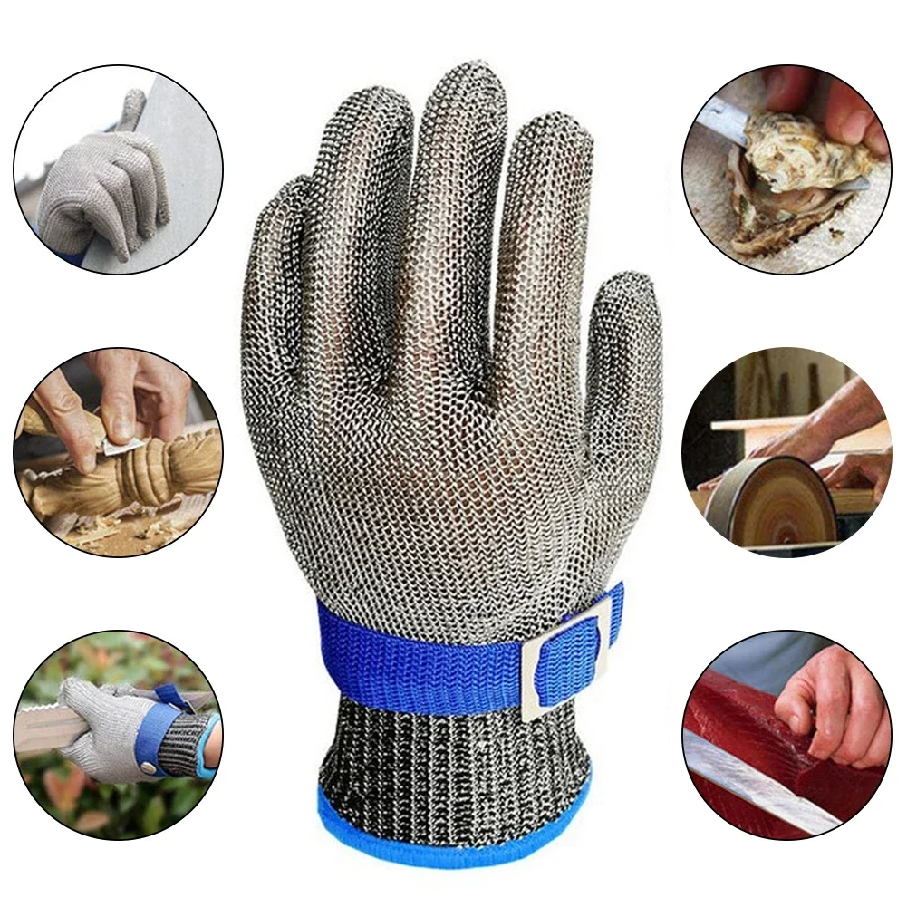 Stainless Steel Gloves Anti-cut Wear-resistant Slaughter Gardening Hand Protect Working Gloves Metal Mesh Butcher Kitchen Anti Cut Gloves Protective Gloves Safety Gloves