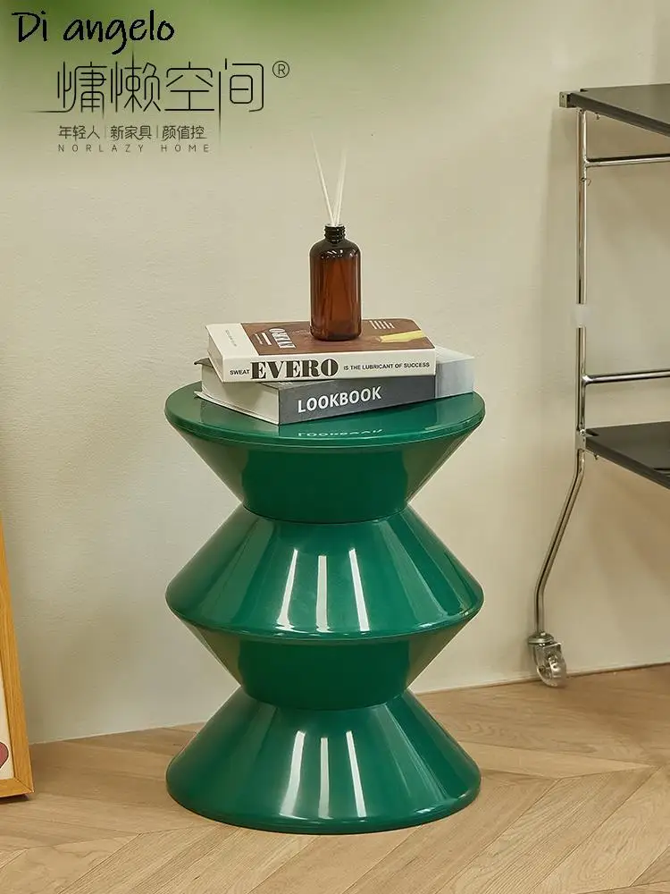 

New Designer's Low Bench Small Household Living Room Shoes Replacement Stool Nordic Creative Plastic Hourglass Stool Small Chair