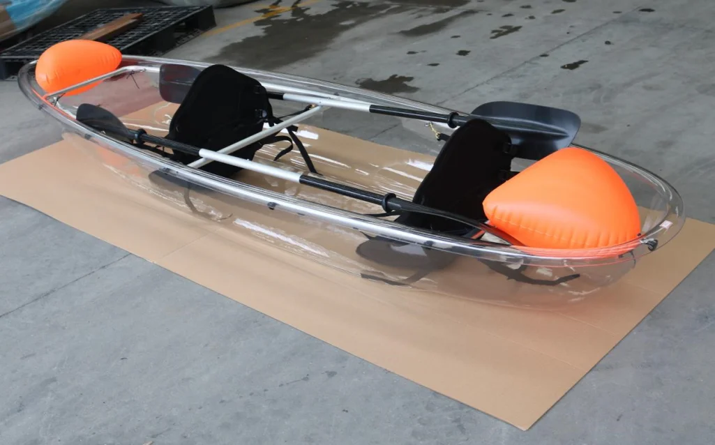 

11 Foot Kayak, 2-seater Double, Transparent Crystal Kayak, Transparent Fishing Kayak