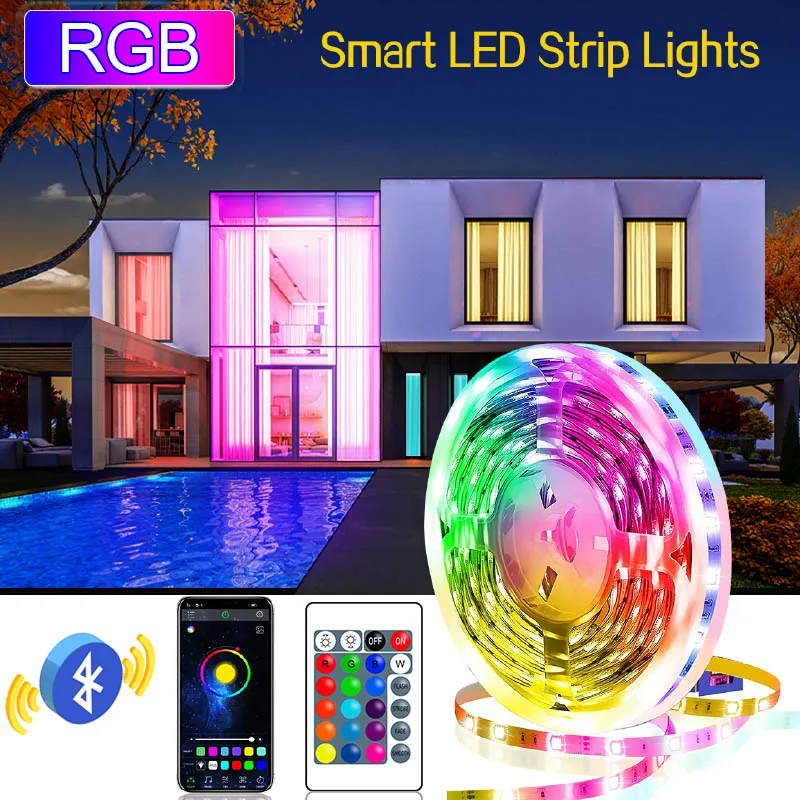 Светодиодная лента RGB 5050 DC 12V 5M 10M гибкая светодиодная Диодная 15M 20M светодиодный s
