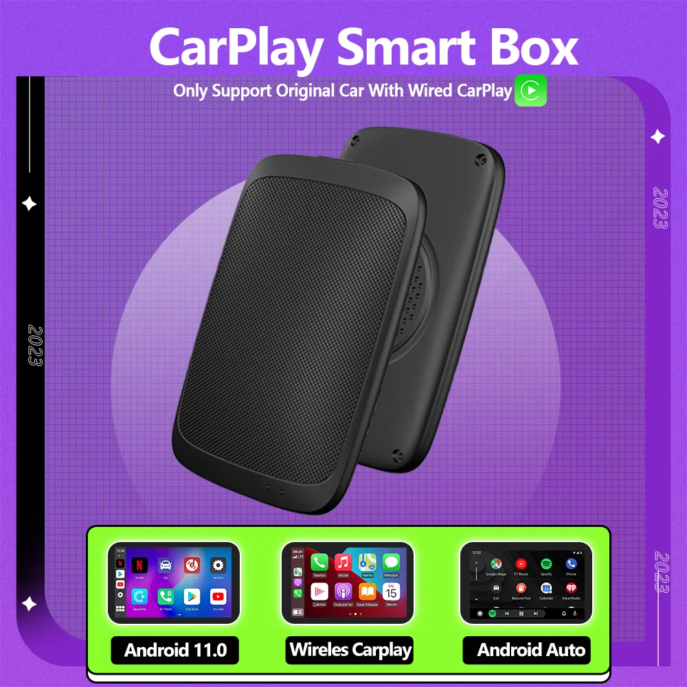 Carplay Mini Boîtier Multimédia Sans Fil Pour Voiture Apple Android