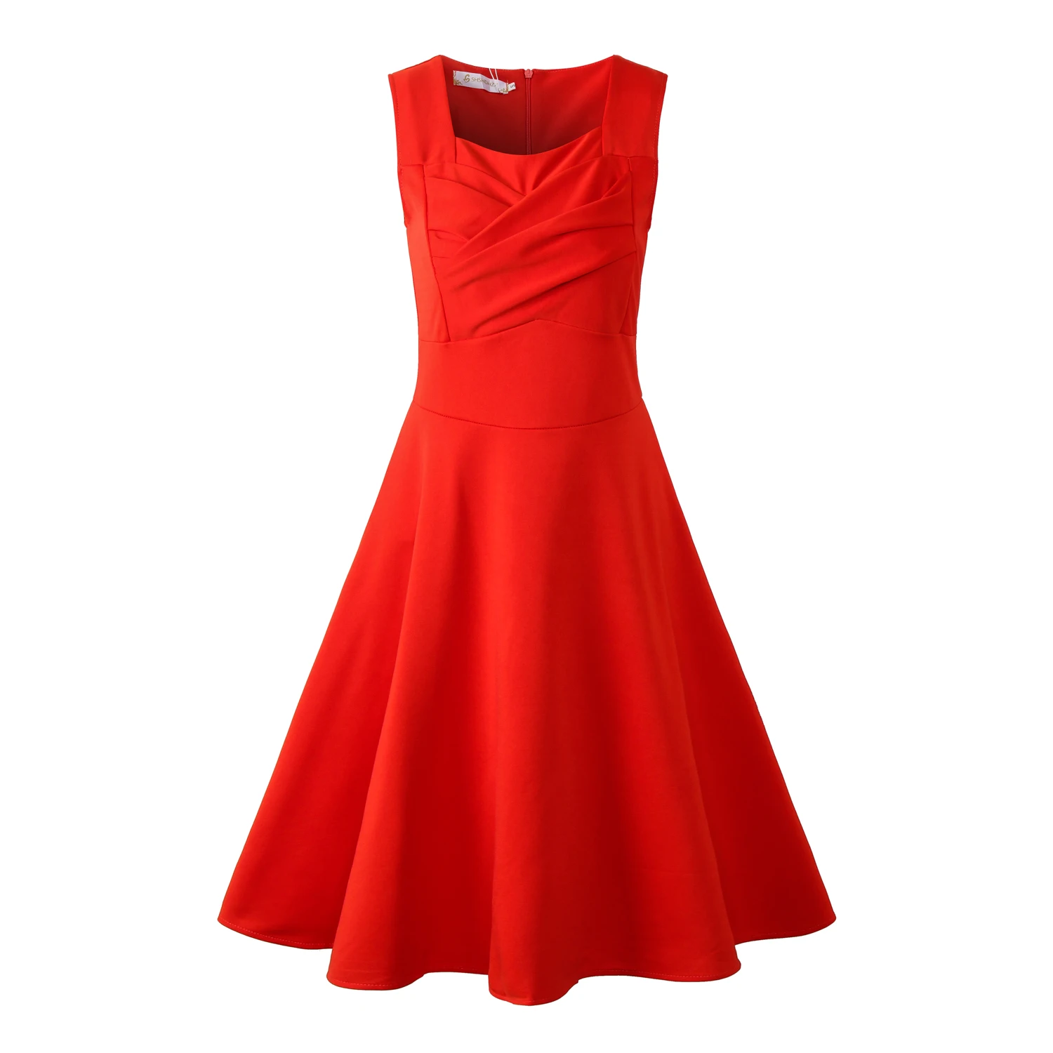 Elegant Emerald A-Line Midi Dress for Women S1744286ec0f4486e834386df72da6d07b