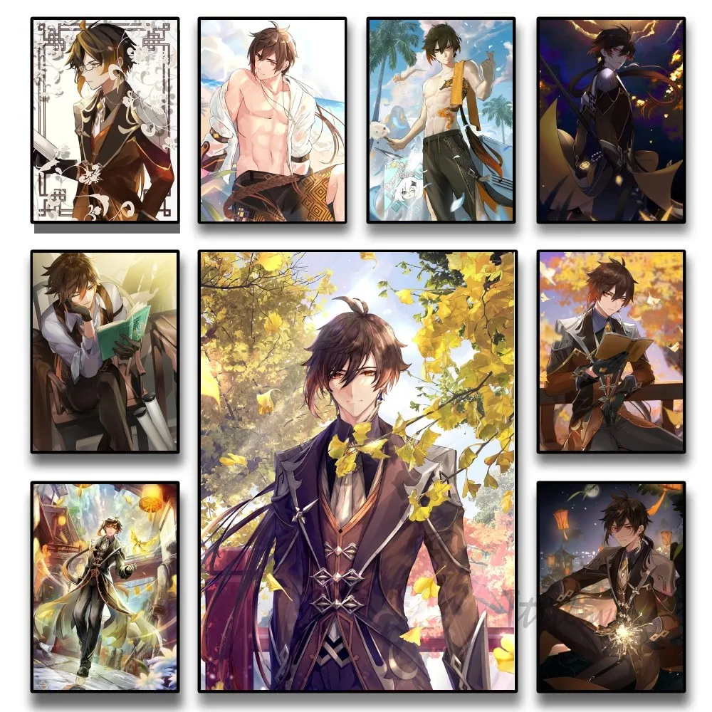

Zhongli Genshin Impact Poster Paper Print Home Living Room Bedroom Entrance Bar Restaurant Cafe Art Painting Decoration