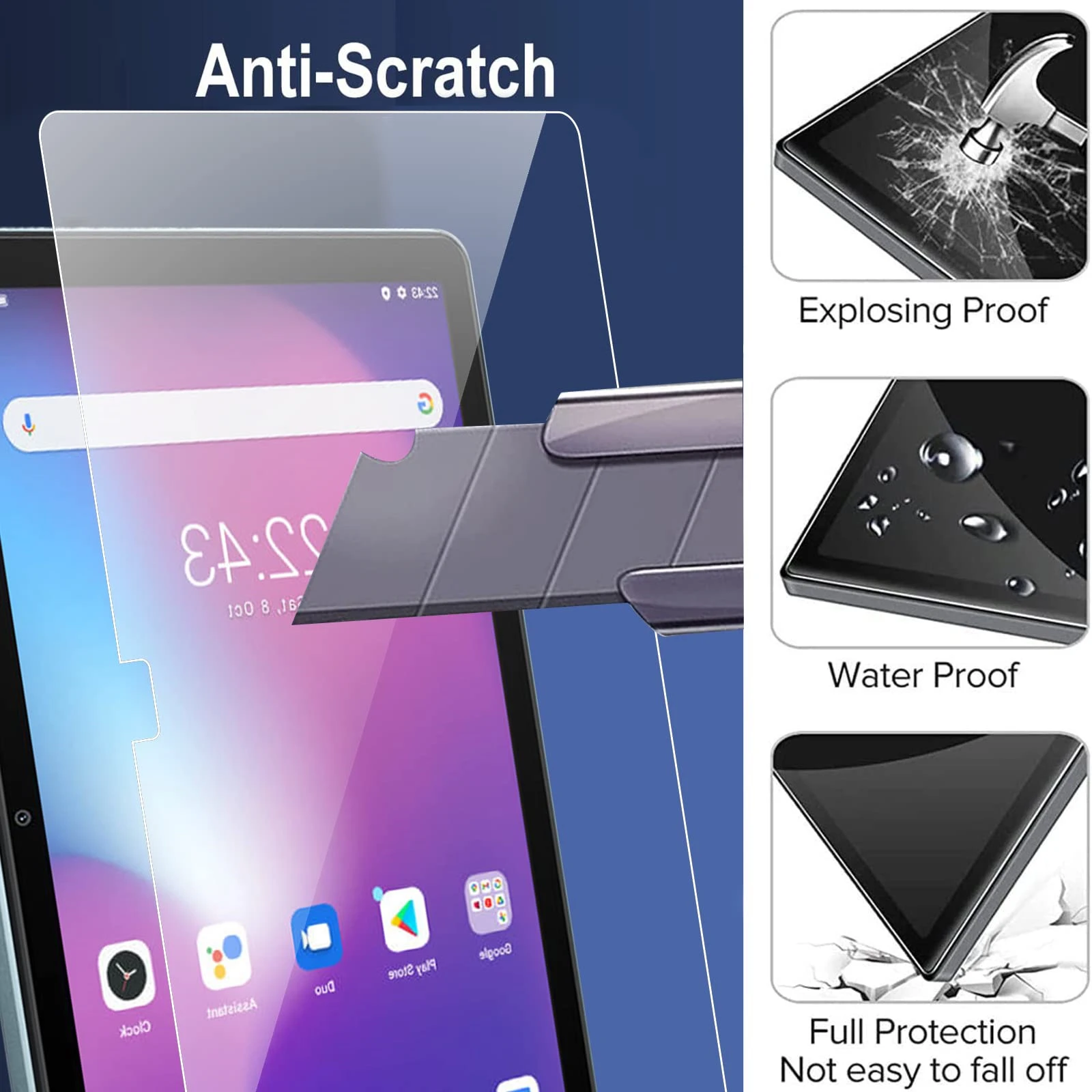 Screen Protector for Blackview Tab 7 WiFi 10.1 inch 2023 HD 9H Hardness Anti-Scratch Tempered Glass for Blackview Tab 8 WiFi 4