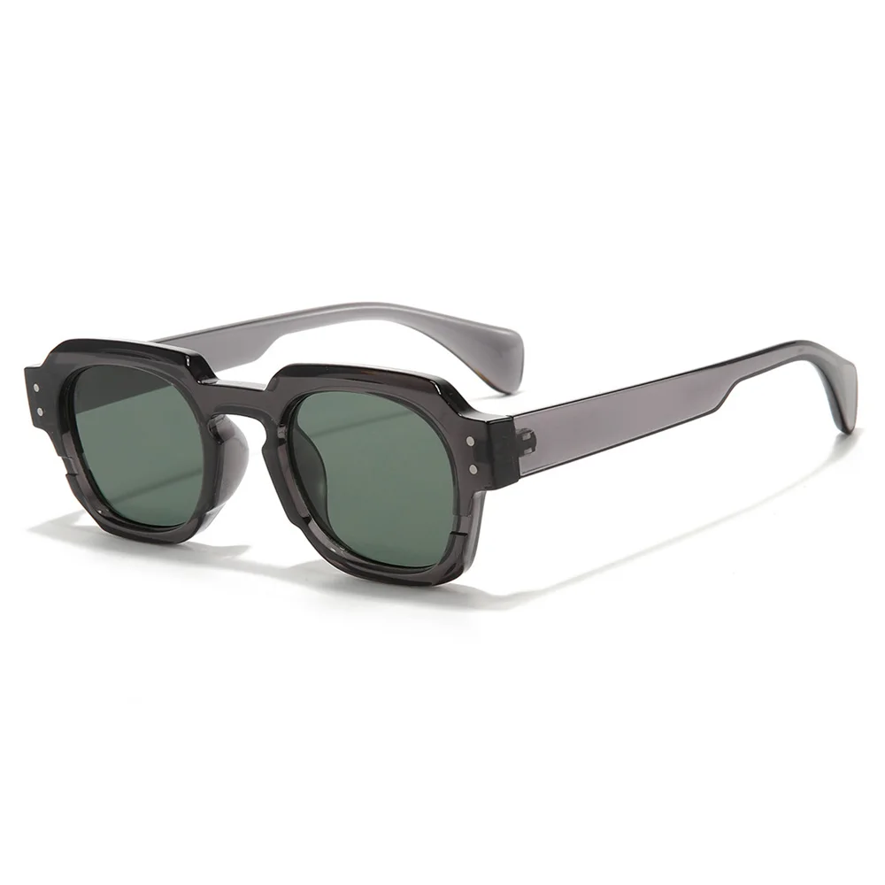 Classic Retro Concave Sunglasses Women Fashion Small Square Punk Sun Glasses Men Vintage Summer Beach Shades Black Purple Frame