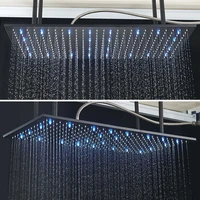 Ceiling  Shower Faucet Big Rainfall LED Shower Head Concealed Shower System Black Embedded Shower 2
