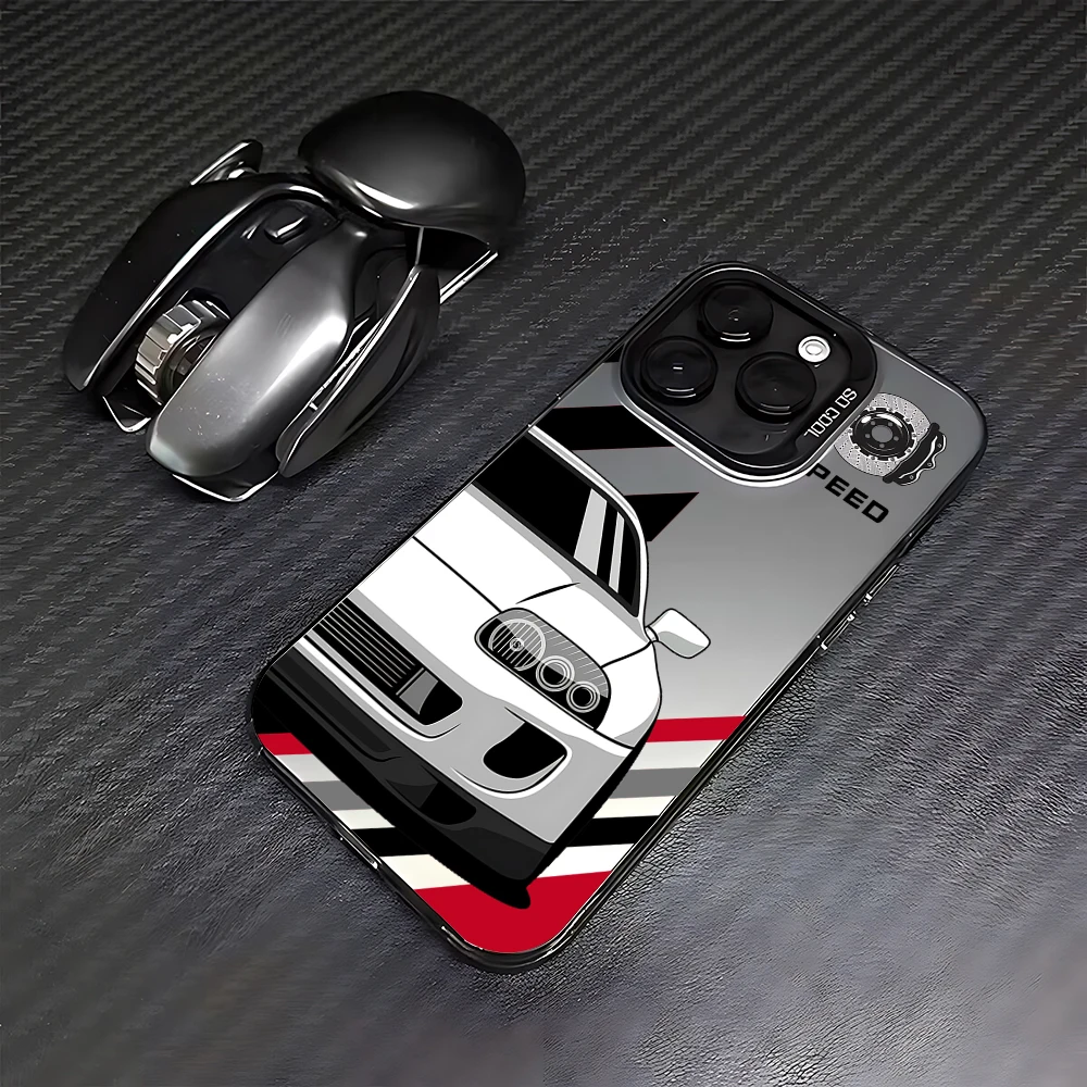 Cartoon Modified JDM Car Matte Phone Case