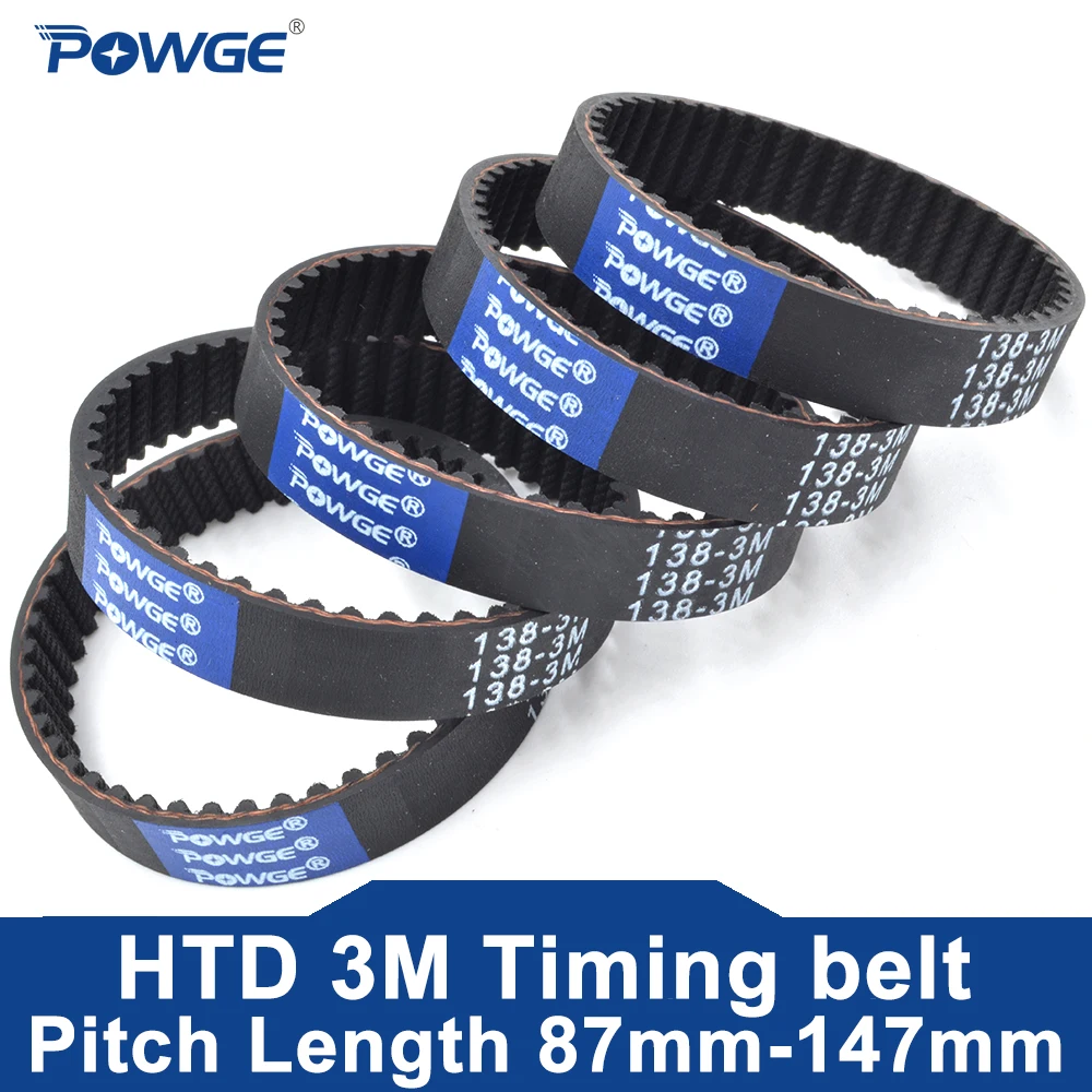 

POWGE HTD 3M Timing belt Lp=87 90 96 99 102 105 108 111 114 117 120 123 126 129 132 135 138 141 144 147 Width 6-30mm Rubber