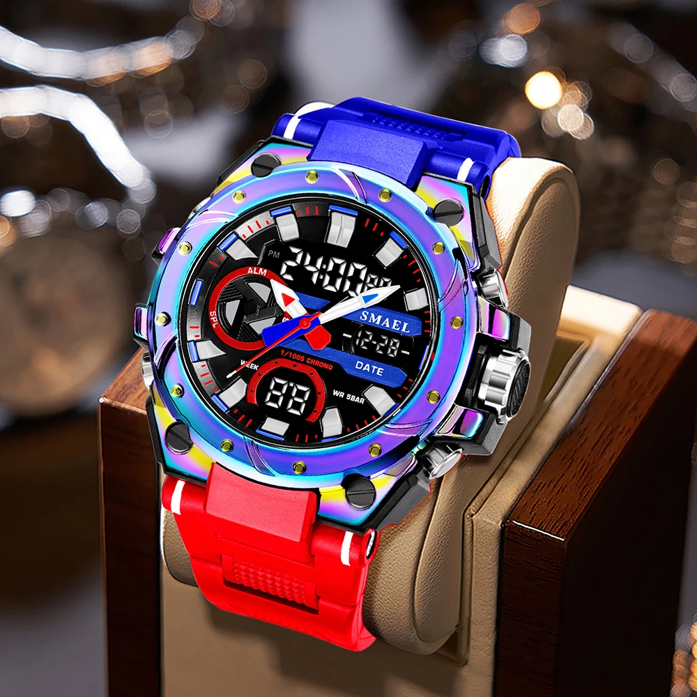 SMAEL Orologio Uomo Sportivo Militare – Doppio Display Analogico/digitale – Impermeabile 50m, Sveglia, Cronometro