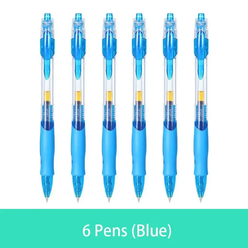 Retractable Gel Pen Set with Replaceable Refills - Large Capacity Ink in Black, Red, and Blue