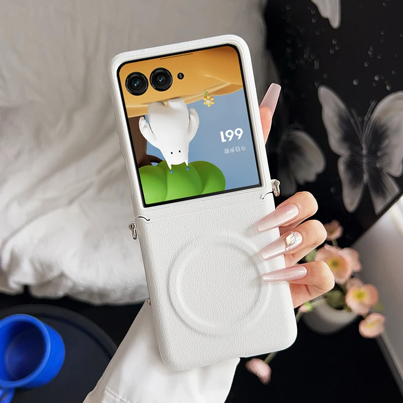 Premium Magnetic PU Leather Drop-Proof Case with Hard PC Suction Back Cover