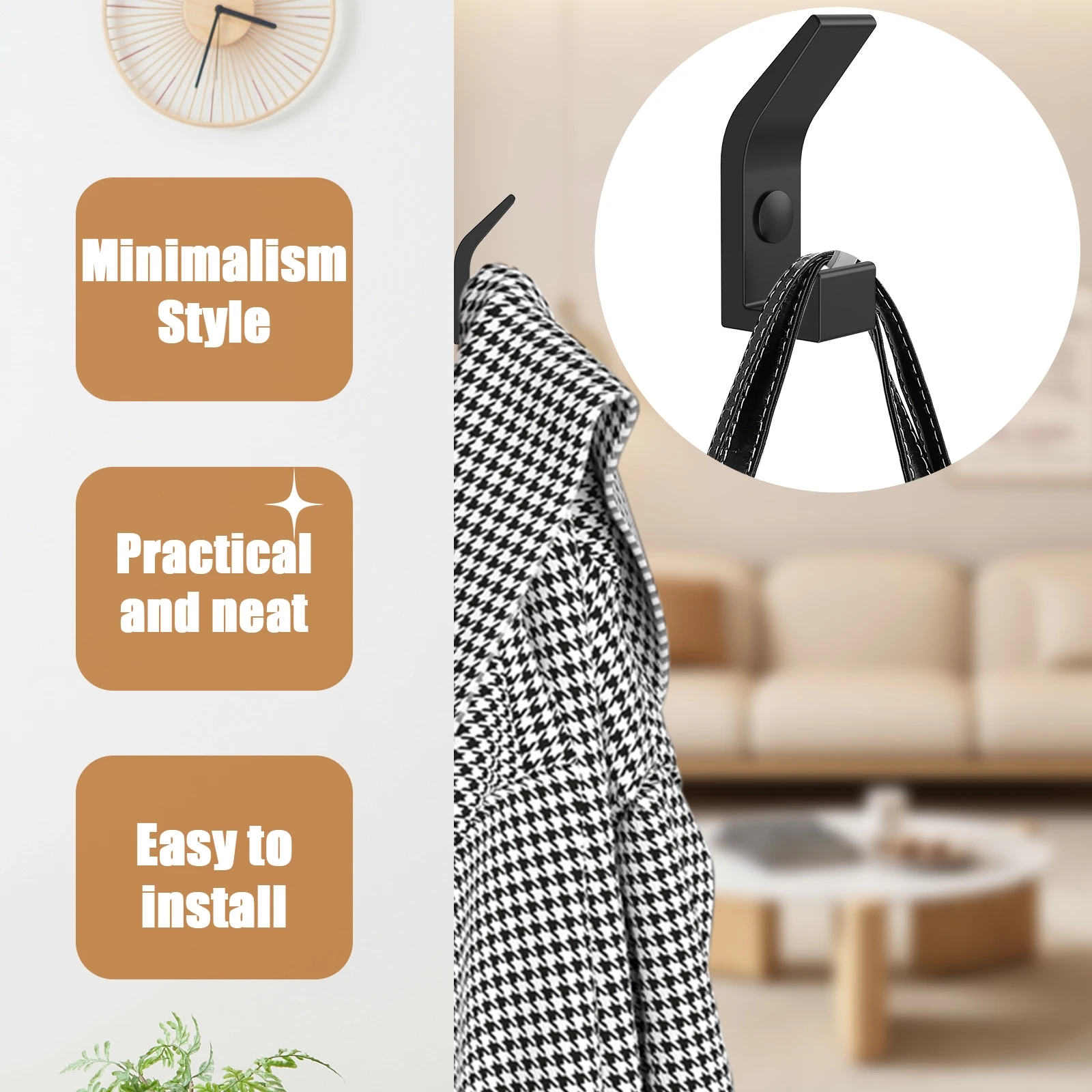 Heavy Duty Hook 22lbs Load Capacity Space Aluminum Towel Hook Clothes Coat For Bathroom Kitchen Bedroom 6PCS stainless steel hook,adhesive hooks,wall clothes hook,kitchen hook,towel hook,suction cup hooks,wall hanger