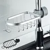 Adjustable Faucet Drainage Bathroom Shelf Black Sliver Shower Storage Holder Basket Kitchen Sundries Soap Storage Rack 1
