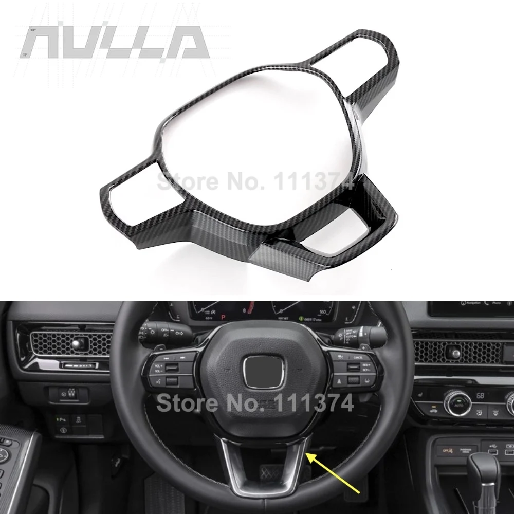 

Карбоновый красный для Honda Civic 11th 2022 2023 кнопки рулевого колеса для салона автомобиля, декоративная рамка, наклейка, декоративные аксессуары