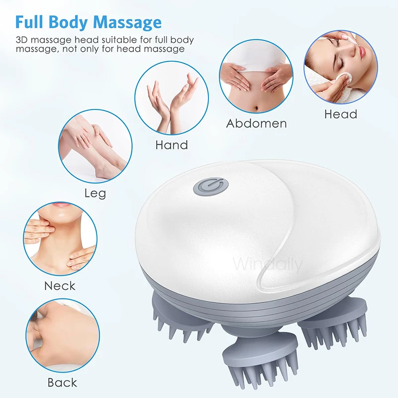 Elektrisches Kopfhautmassagegerät mit Vibrationsfunktion für Schultern, Nacken, Beine und Arme – Tiefengewebsmassage für Katzen und Haustiere_voghion.com