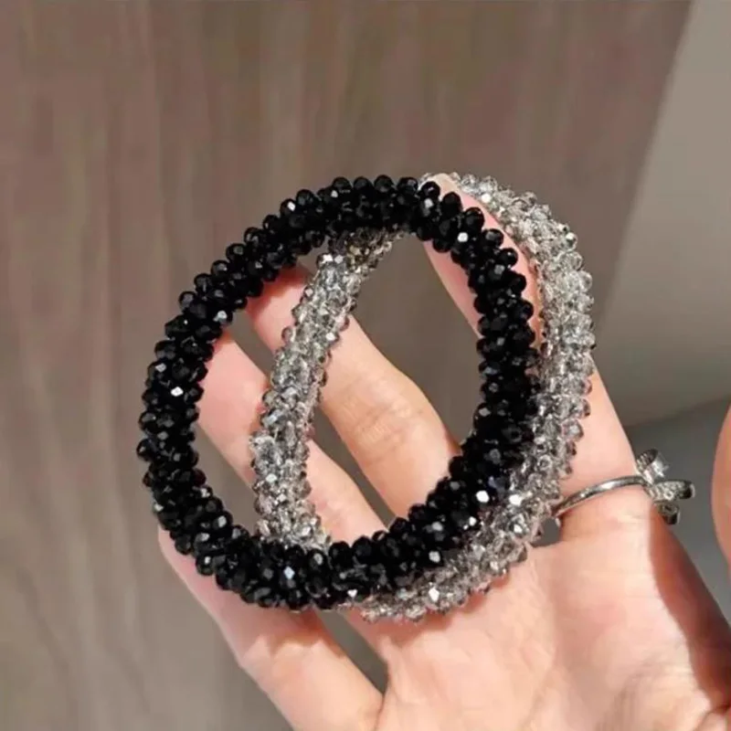 Full Rhinestones Elastic Hair Band For Women Girls Sweet Hair Ornament Rubber Band Hair Tie Scrunchie Fashion Hair Accessories