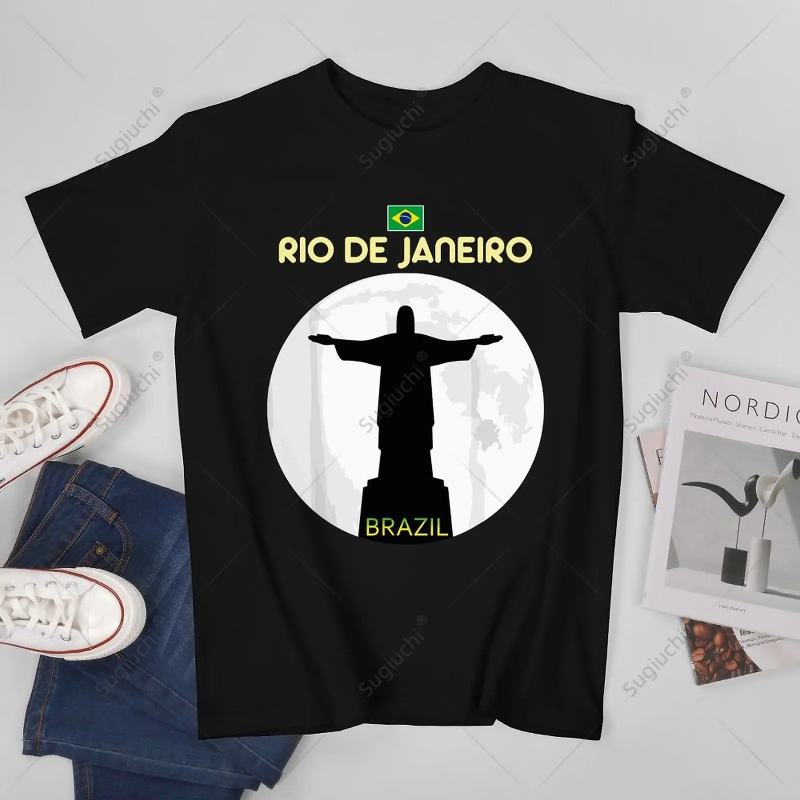 

Unisex Men Rio De Janeiro Christ The Redeemer Cristo Redentor Brazil Tshirt Tees T Shirts Women Boys 100% Cotton T-Shirt