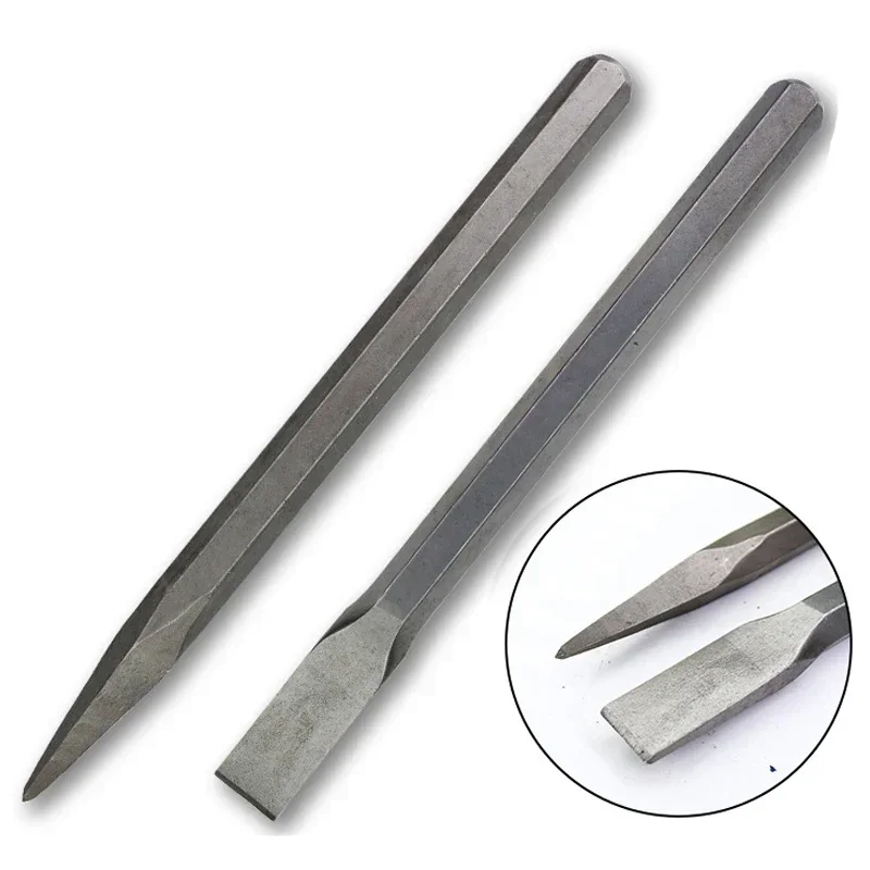 1PC Pointed/Flat Mouth Chisel Handmade Alloy Tungsten Steel Chise Stone  Splitting Chisel For Carving Stone