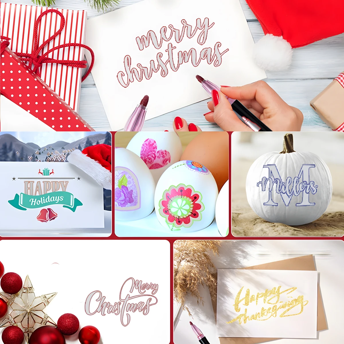 12/36/48 Colors Double Line Outline Pens, Self-Outline Metallic Markers Glitter Writing Drawing Pens For Christmas Card Writing 3
