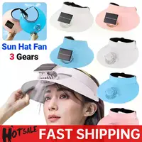 Sun Visor Hat with Fan Solar & USB Charging Sun Protection Hat Breathable Summer Cooling Fan Hat for Outdoor Camping Fishing