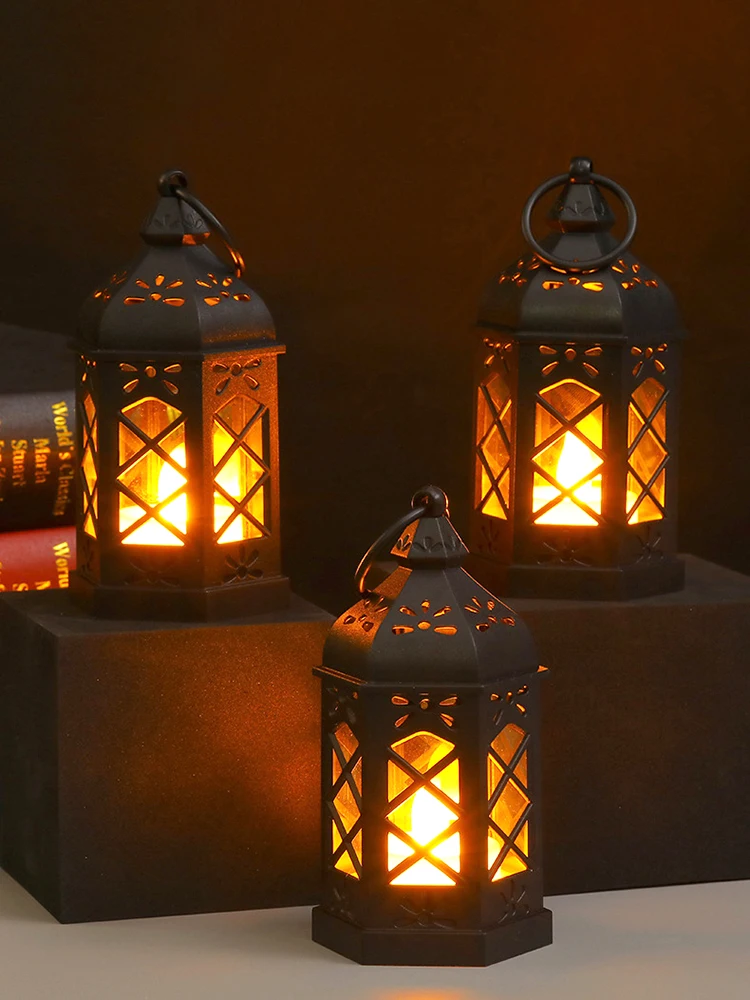 Vintage LED Candle Lantern Flameless Flickering Outdoor Indoor Hanging Decor for Garden Party Festival Atmosphere Lighting