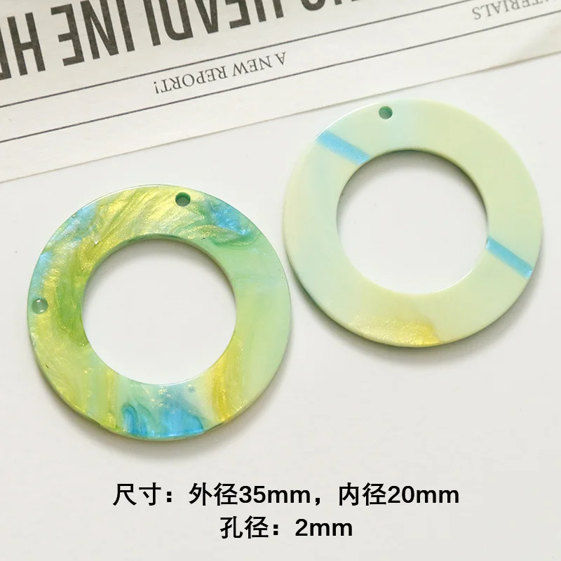 Großhandel 50 teile/los 35mm farbe drucken geometrie runden form acryl perlen diy schmuck bekleidungs zubehör – Detail 8