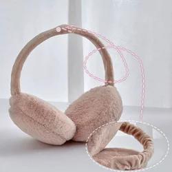 Cache-oreilles en peluche doux pour femme, cache-oreilles, cache-oreilles, protection contre le froid, document solide, extérieur, mode, chaud, hiver