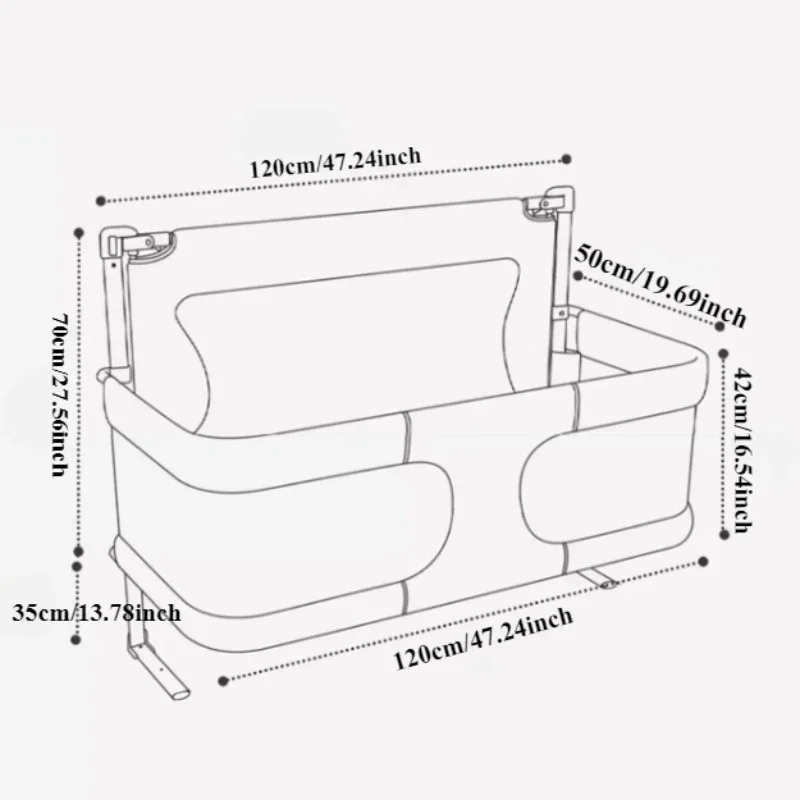Baby Bedside Bassinet Foldable Bed Side Baby Bassinet Portable Crib Breathable and Visible Mesh Window Soft Washable Liner Cover 6