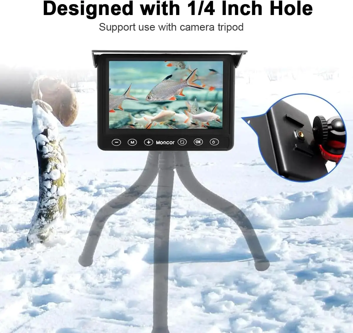 Portable Video Fish Finder with 4.3 Inch LCD Monitor, Ice Fishing Camera for Ice Lake Sea Boat Kayak Fishing
