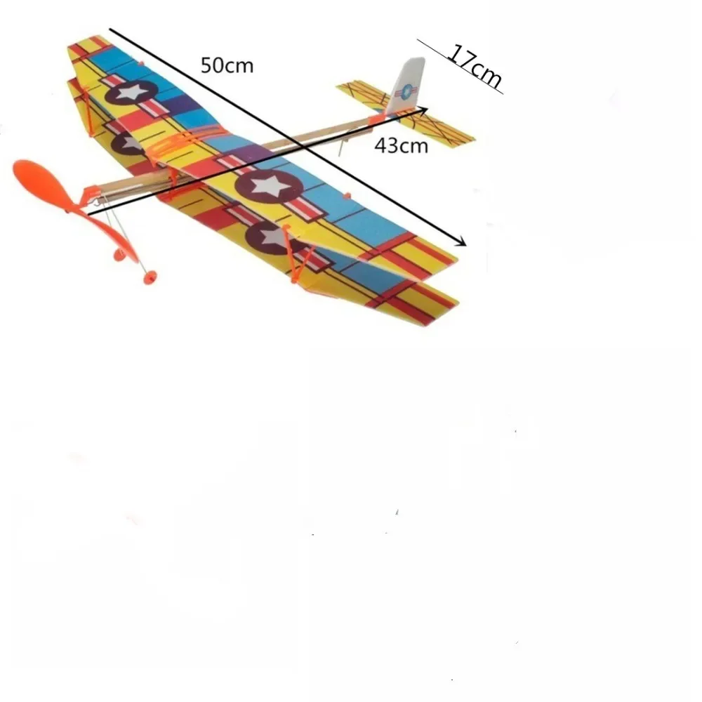 1PC Foam Glider Plane Airplane Toy Rubber Band Powered Plane Model Aircraft for Kids Outdoor Sport Children Educational Toy Gift 6