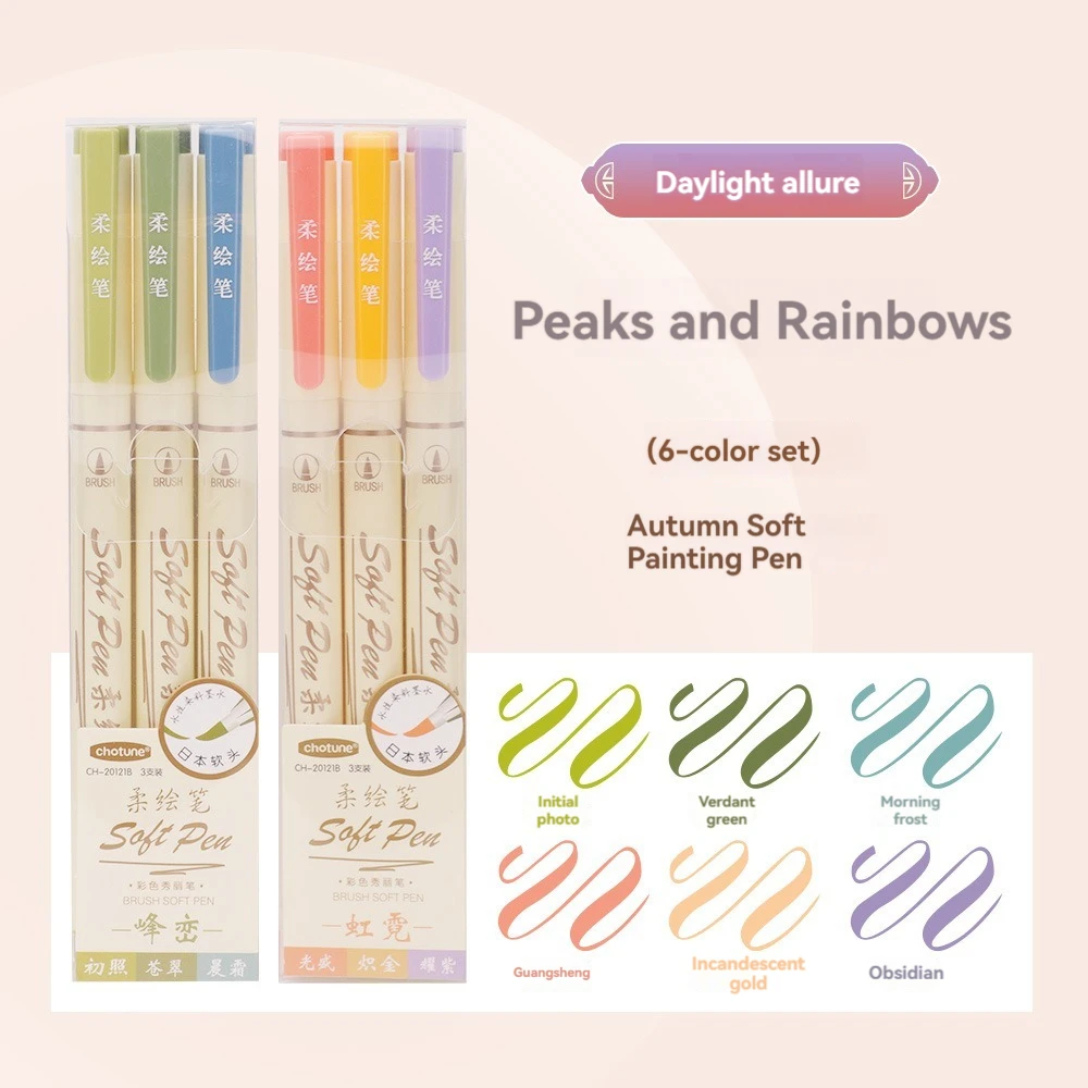 Vibrant Retro Lettering Art Marker Set - Multicolor Soft Brush Tips for Calligraphy & Aesthetic Creations