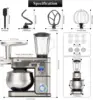 6-IN-1  ,  Display Kitchen Electric Mixer, 6.5QT Stainless Steel Bowl Mixer, Multi-Function Kitchen Mixer With Doug 3