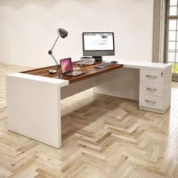 Large Office Desk L Shaped Computer Desk wit87"Wood Executive Large Desk for HomeOffice，Executive Desks 63Inch with File Cabinet 1
