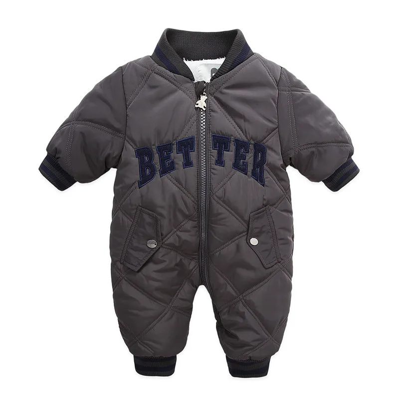 

Baby Boy Autumn Winter Romper Embroidery Letter Plus Velvet Newborn Boy Jumpsuit Toddler Girl Snowsuit Baby Girl Winter Overalls