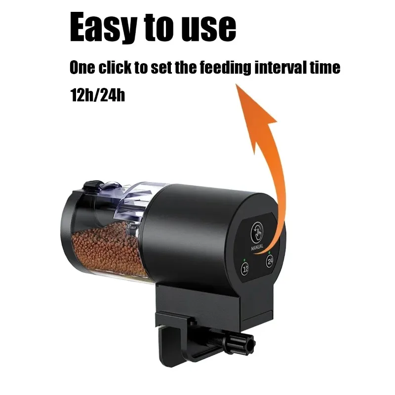 Digital Automatic Fish Feeder 100ml Programmable Aquarium Food Dispenser with Timer IP66 Waterproof for Pond Turtle Tanks