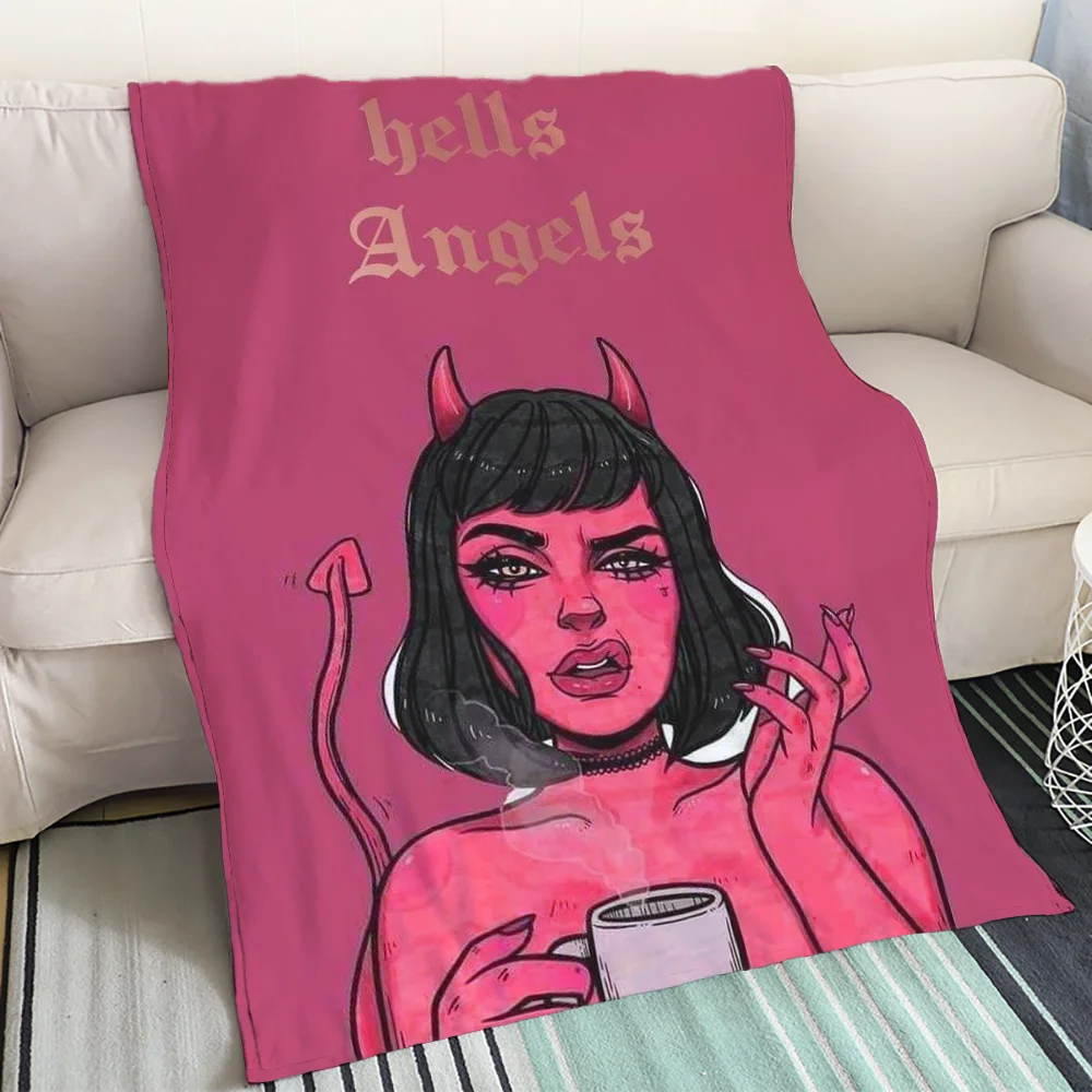 Fluffy Plaid Hells Angels Hairy Blankets for Bed Blanket 150cm X 200cm Luxury Throw Blanket for Sofa Decoration Cobija Knee Soft 5