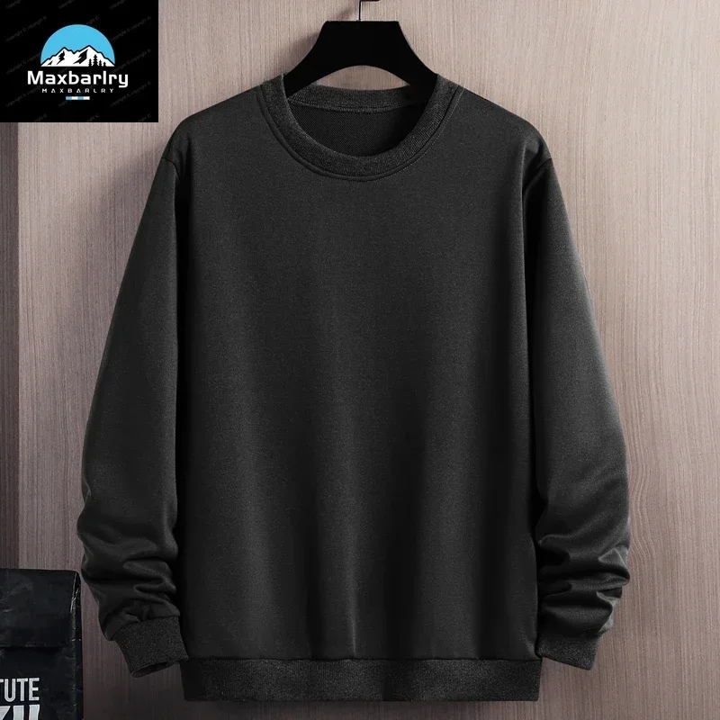 

Men's Jumpers Sports Shirt Long sleeved Thickened Casual Minimalist Round Neck Basic Candy Solid Color Men's Winter Clothing