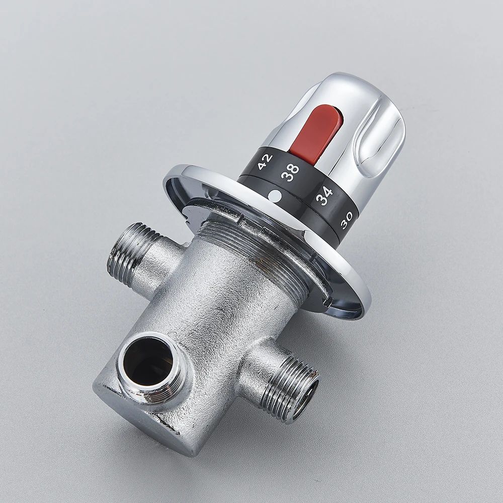 Faucet Valve Faucet Cartridge Thermostatic Mixing Valve Ceramic Discs Kit Standard Thermostatic 1/2 Ceramic Cartridge Tap Control Mixing Water Temperature control Valve Bathroom Accessories