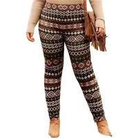 Women's Plus Size 1XL-5XL Casual Loose Printed Geometric Pattern Tight Pants Fashion Elastic Yoga Pants - Image 5