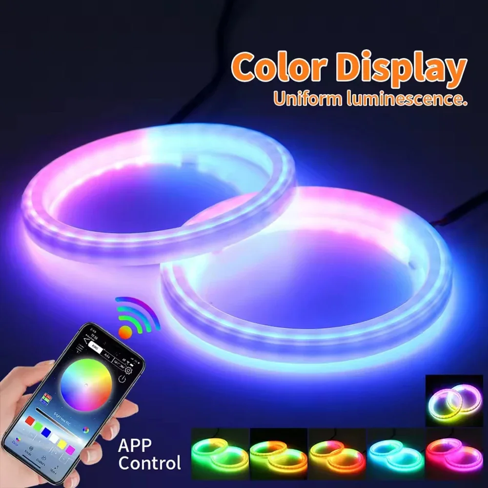 รูปสินค้า ไฟวงแหวน LED RGB แต่งรถ ควบคุมผ่านแอป 2 ชิ้น