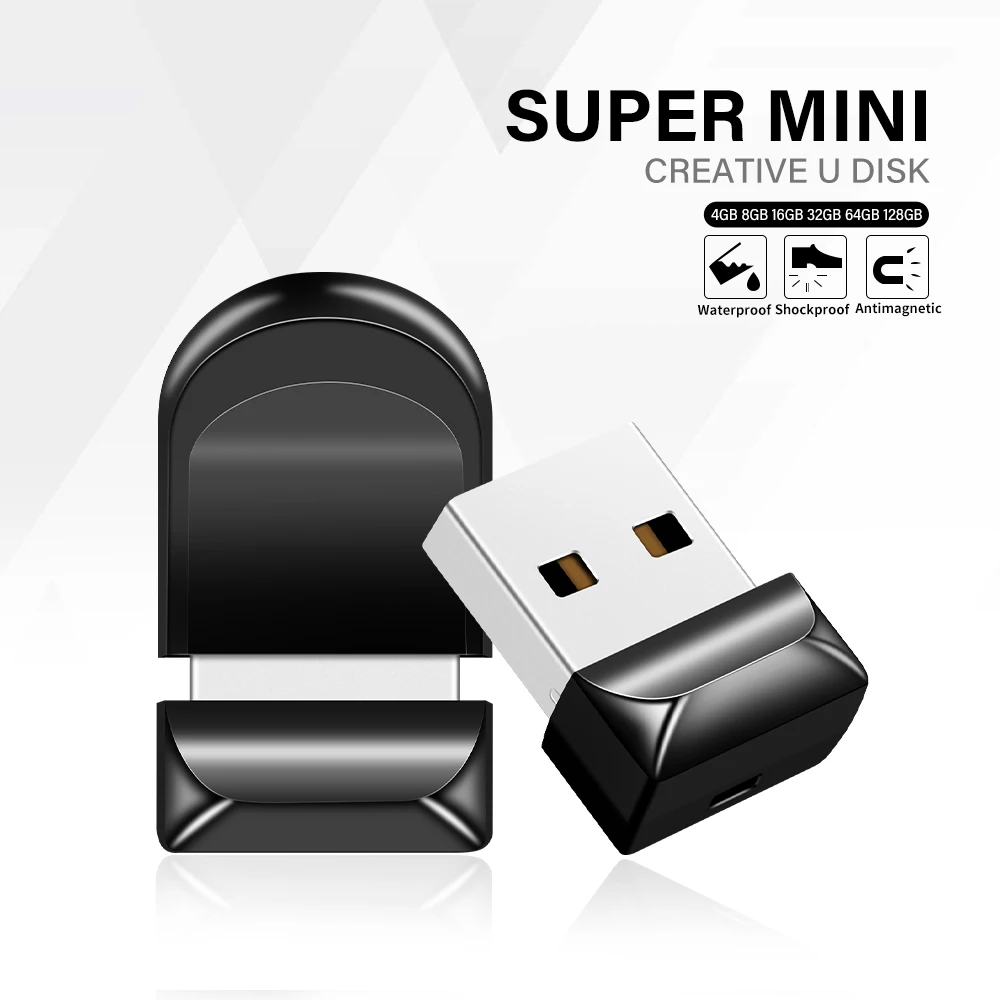 JASTER 미니 USB 2.0 플래시 드라이브 128GB 플라스틱 비즈니스 슈퍼 초소형 펜 드라이브 64GB 메모리 스틱 32GB 패션 블랙 Pendrive U 디스크