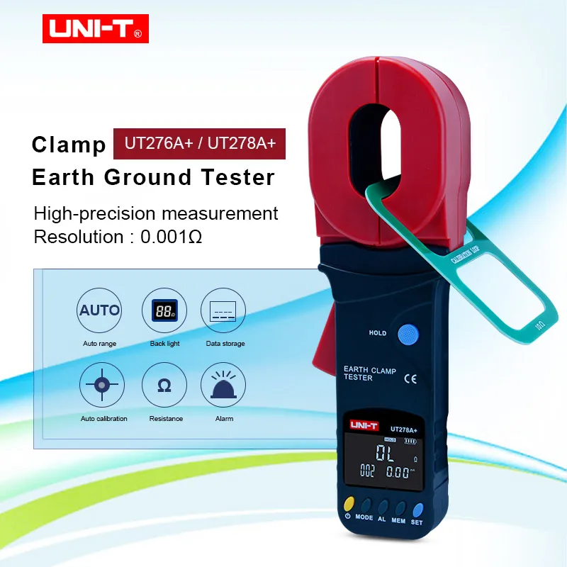 UNITUT276AUT278AHighPrecisionDigitalDisplayClampEarthGround