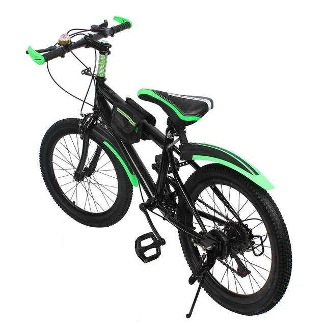 Vélo de montagne réglable pour enfants, 20 pouces, 7 vitesses, avec sac de rangement et système de freinage de cloche de boussole 1