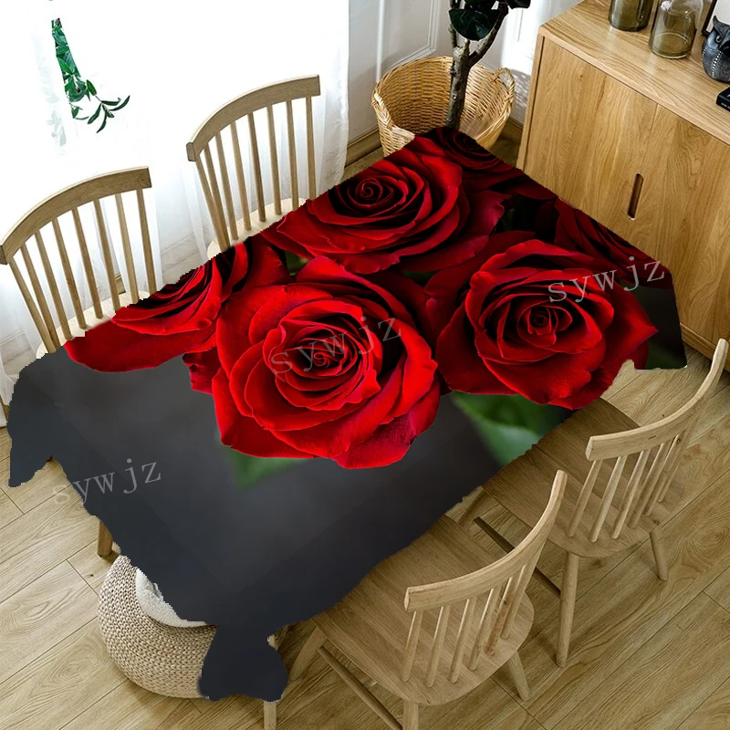 Rectangular Tablecloth 3d Printed Pattern Rectangular Waterproof Tablecloth Room Decoration Wedding Decoration Accessories